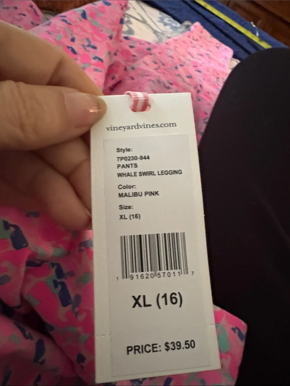Vineyard Vines Pink Whale Multi-Print Girls' Leggings Malibu